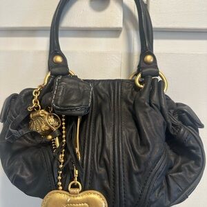 Juicy Couture Black Shoulder Bag with Gold Details